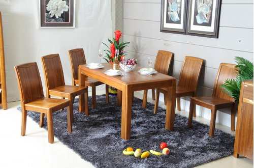 A家.新贵族 现代中式 虎斑木 餐台/餐椅