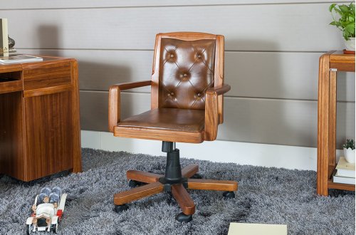 A家.新贵族 现代中式 虎斑木 书椅