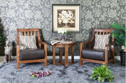 A家.新贵族 现代中式 虎斑木 角几