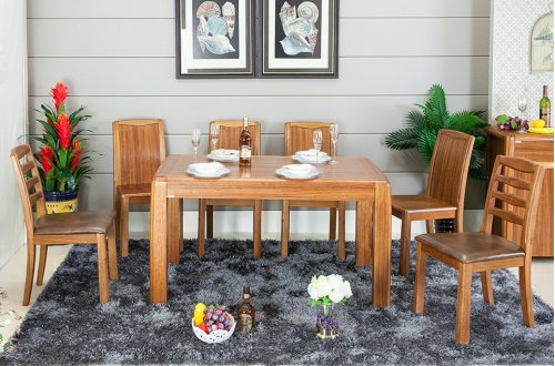 A家.新贵族 现代中式 虎斑木 餐台/餐椅