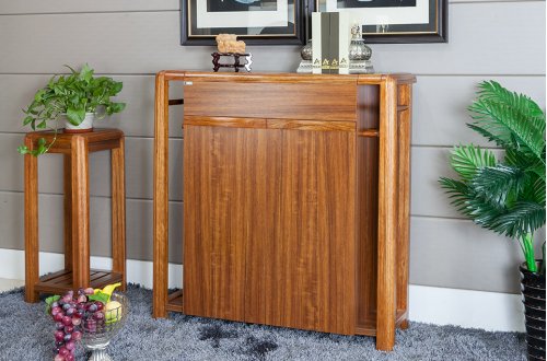 A家.新贵族 现代中式 虎斑木 鞋柜