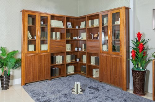 A家.新贵族 现代中式 虎斑木 书柜