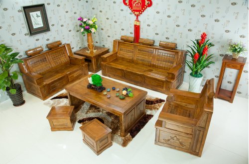 金樟居 新古典 香樟木 全实木 小富贵沙发